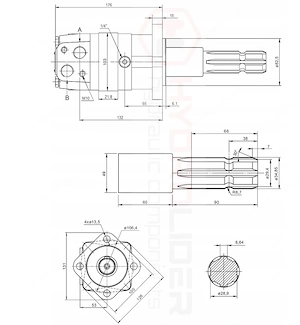 Artikel: Hydraulikmotor Orbitmotoren Typ SMS 125cm3 Umdr 600U min Zapfwelle Halteplatte Hochwertiger Bild 3