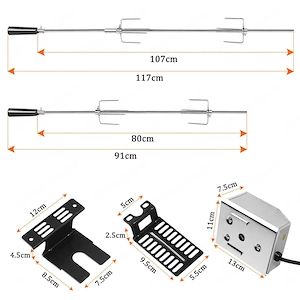 Artikel: #SALE# Universal barbecue skewer, stainless steel, motor-operated Hochwertiger Artikel aus  Bild 2