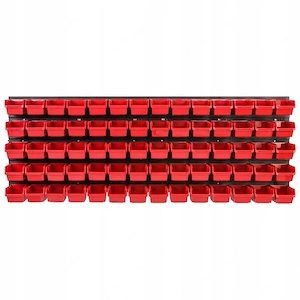 Werkstattregal Werkzeugwand Garage 115x39cm komplett Set mit 70 Materialboxen Bild 2