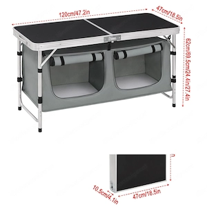 Artikel: Camping kitchen aluminum kitchen box camping cupboard folding cupboard wind protection outd Bild 6