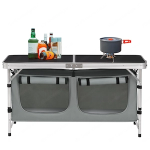 Artikel: Camping kitchen aluminum kitchen box camping cupboard folding cupboard wind protection outd