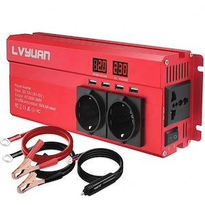 2000W Spannungswandler 12V auf 230V Wechselrichter Konverter Inverter LCD mit 3 Steckdosen Bild 6