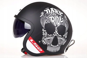 Starter Set Retro Motorrad Helm mit Sonnenblende Groessenwahl Bild 6