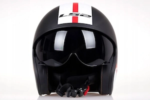 Starter Set Retro Motorrad Helm mit Sonnenblende Groessenwahl Bild 8