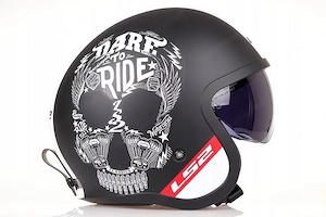 Starter Set Retro Motorrad Helm mit Sonnenblende Groessenwahl Bild 3