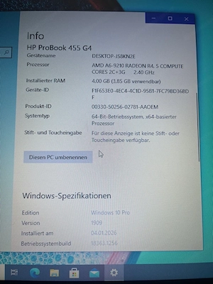 Laptop HP Probook 455 G4 Bild 2