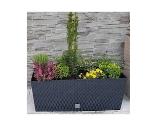 ANGEBOT Rattan Blumentopf Blumenkasten mit Fuessen Blumenkuebel 17l Bild 5