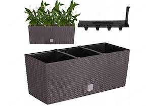 ANGEBOT Rattan Blumentopf Blumenkasten mit Fuessen Blumenkuebel 17l Bild 3