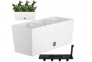 ANGEBOT Rattan Blumentopf Blumenkasten mit Fuessen Blumenkuebel 17l Bild 4