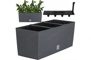 ANGEBOT Rattan Blumentopf Blumenkasten mit Fuessen Blumenkuebel 17l