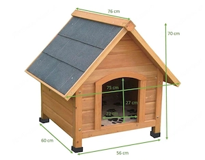 Artikel: Wetterfeste Hundehuette Hundehaus Massiv aus Holz 70cm hoch Hochwertiger Artikel aus unsere Bild 2