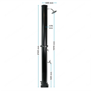 Artikel: Solar Gartendusche 35L schwarz silberfarben Pool Regenduschkopf Camping Outdoor Hochwertige Bild 3