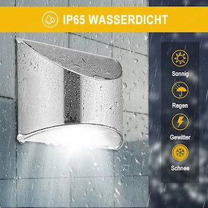 4x Solarleuchte Solarlampe Aussen Garten Wandlampe Strahler Haus Bild 3