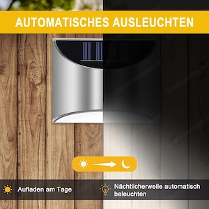 4x Solarleuchte Solarlampe Aussen Garten Wandlampe Strahler Haus Bild 5