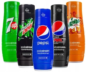 Artikel: Sodastream 5x syrup 7UP PEPSI MAX MIRINDA MOUNTAIN Hochwertiger Artikel aus unserem Online-