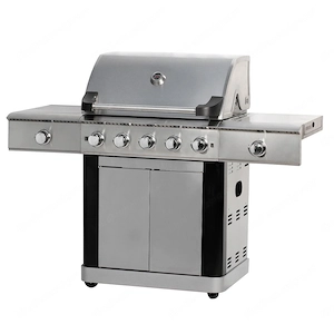 Gasgrill 5 2 BBQ GRILLWAGEN Edelstahl Brenner mit 2 Seitenkocher Bild 5