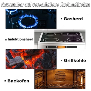 Dutch Kochtopf 11 tlg Oven Set Topf mit Holzkiste Grillplatte Gusseisen Outdoor Bild 7