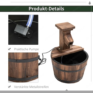 Artikel: Gartenbrunnen Wasserspiel Zierbrunnen Springbrunnen Fassbrunnen Holz Hochwertiger Artikel a Bild 4