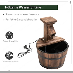 Artikel: Gartenbrunnen Wasserspiel Zierbrunnen Springbrunnen Fassbrunnen Holz Hochwertiger Artikel a Bild 5