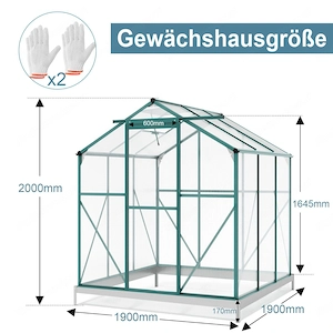 Artikel: Gewaechshaus Treibhaus Tomatenhaus Pflanzenhaus Fundament Gartenhaus Hochwertiger Artikel a Bild 4