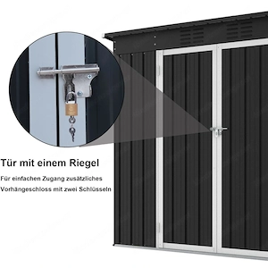 Artikel: Gartenhaus Geraeteschuppen Geraetehaus Schuppen aus Metall Farbwahl Hochwertiger Artikel au Bild 5