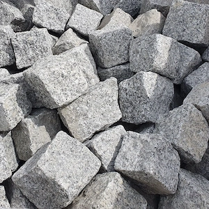 Artikel: Granite paving stones 1 ton natural stone 9 11 gray DIN EN 1342 - 1000 kg Hochwertiger Arti