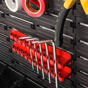 BESTSELLER Werkzeugwand Set Werkzeughaltern mit Lochwand Lagersystem Warkzeuglochwand Wandregal Werk Bild 4