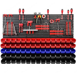 BESTSELLER Werkzeugwand Set Werkzeughaltern mit Lochwand Lagersystem Warkzeuglochwand Wandregal Werk Bild 3