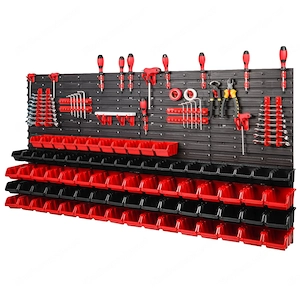 BESTSELLER Werkzeugwand Set Werkzeughaltern mit Lochwand Lagersystem Warkzeuglochwand Wandregal Werk Bild 3