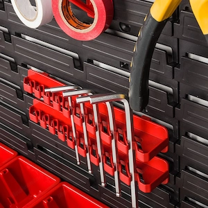 BESTSELLER Werkzeugwand Set Werkzeughaltern mit Lochwand Lagersystem Warkzeuglochwand Wandregal Werk Bild 4