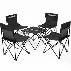 Camping Outdoor 5er Set Campingstuehle mit Tisch Stahl 4 Stuehle 1 Tisch Bild 3