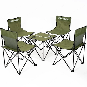 Camping Outdoor 5er Set Campingstuehle mit Tisch Stahl 4 Stuehle 1 Tisch Bild 5