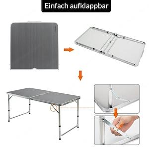Artikel: Outdoor Klapptisch Campingtisch Alu klappbar Gartentisch faltbar 120x60cm Camping Hocker Ho Bild 4