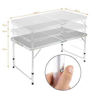 Artikel: Outdoor Klapptisch Campingtisch Alu klappbar Gartentisch faltbar 120x60cm Camping Hocker Ho Bild 5