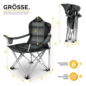 Artikel: Outdoor camping chair fishing chair folding chair director's chair fishing chair padded Hoc Bild 3