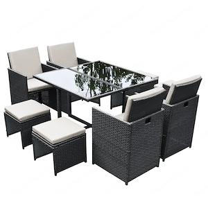 Artikel: 9-piece seating group garden furniture garden set lounge polyrattan rattan dining group Hoc Bild 6