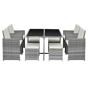 Artikel: 9-piece seating group garden furniture garden set lounge polyrattan rattan dining group Hoc Bild 3