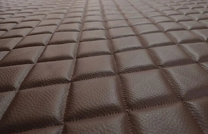 Artikel: polsterstoff aus oeko leder gestepptes material 10 mm dunkelbraun hochwertiger artikel aus 