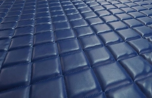 Artikel: polsterstoff aus oeko leder gestepptes material 10 mm navy blau hochwertiger artikel aus un