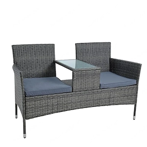 Artikel: Gartenbank Polyrattan Bank Rattan Sitzbank 2 Sitzer Gartenmoebel Balkonmoebel Farbwahl Hoch Bild 5