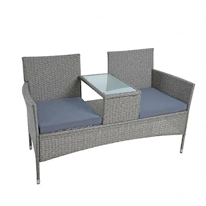 Artikel: Gartenbank Polyrattan Bank Rattan Sitzbank 2 Sitzer Gartenmoebel Balkonmoebel Farbwahl Hoch Bild 4
