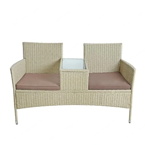 Artikel: Gartenbank Polyrattan Bank Rattan Sitzbank 2 Sitzer Gartenmoebel Balkonmoebel Farbwahl Hoch Bild 3