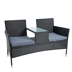 Artikel: Gartenbank Polyrattan Bank Rattan Sitzbank 2 Sitzer Gartenmoebel Balkonmoebel Farbwahl Hoch Bild 6