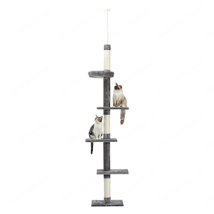 Artikel: Ceiling-high cat scratching post climbing tower cat tree XXXL tower 228-274 cm grey Hochwer