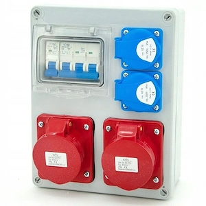 Artikel: Electric wall distributor 2x 230 V 16A   2 x 32A 5P complete set of construction power dist