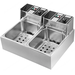 Artikel: Fritteuse Imbiss Twin Elektro Fritteuse 2x6l 5000W 220V Restaurant Foodtruck Bistro Hochwer Bild 3