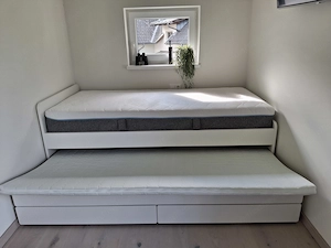 IKEA SLÄKT Bettgestell,Unterbett+Aufbewahrung, weiß, 90x200 cm, m.Matratzen u.Lattenroste in Kärnten Bild 5