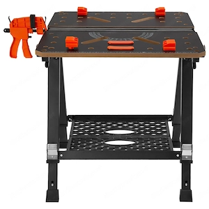 Werk und Spanntisch 454kg Tragfaehigkeit 70x65cm Grosse Arbeitsflaeche Klappbar 60 92cm Hoehenverste Bild 4