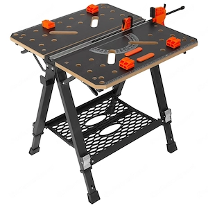 Werk und Spanntisch 454kg Tragfaehigkeit 70x65cm Grosse Arbeitsflaeche Klappbar 60 92cm Hoehenverste Bild 5