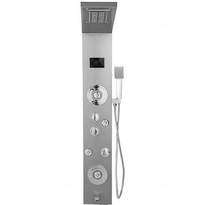 Artikel: LED Duschpaneel 6 in 1 Edelstahl Duschpaneelsysteme Verstellbare Massageduesen Silberner Sp Bild 4